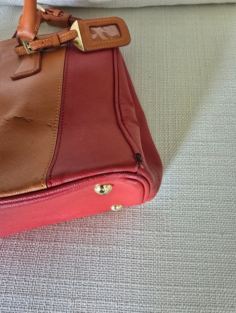 Prada bicolor saffiano leather tote bag w crossbody strap - Picture 7 of 16